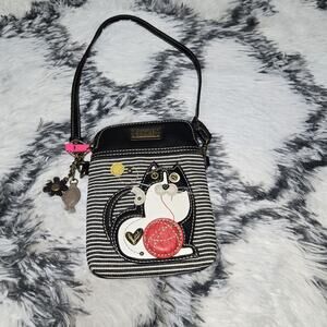 Chala Slim Crossbody Black & White Cat